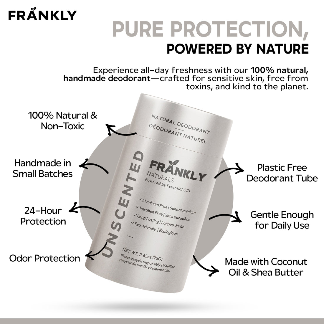 Natural Deodorant - Unscented - Fragrance Free