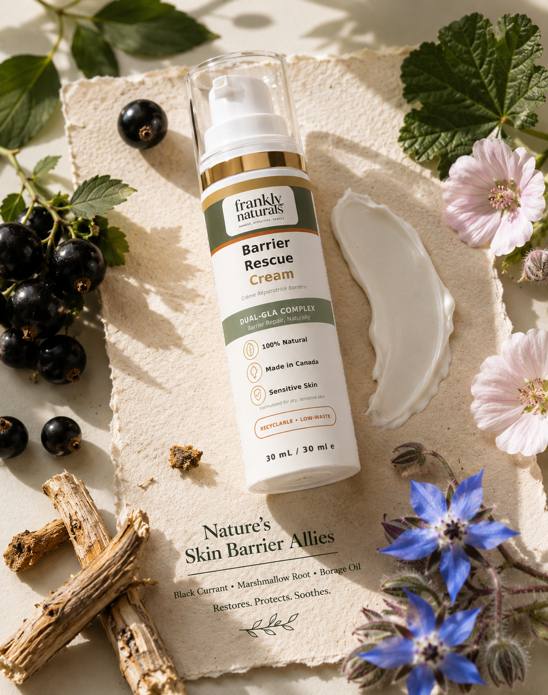 Barrier Rescue Cream | Natural Moisturizer for Dry & Sensitive Skin | Frankly Naturals