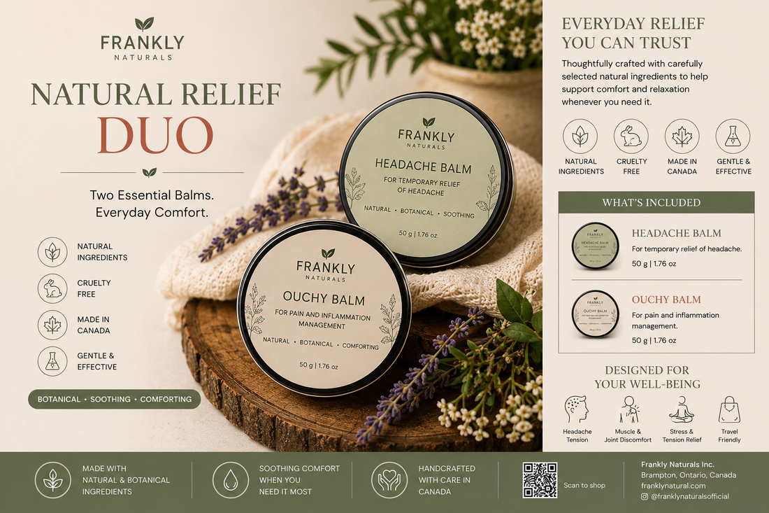 Natural Relief Balm Duo | Headache & Ouchy Balm Bundle | Frankly Naturals